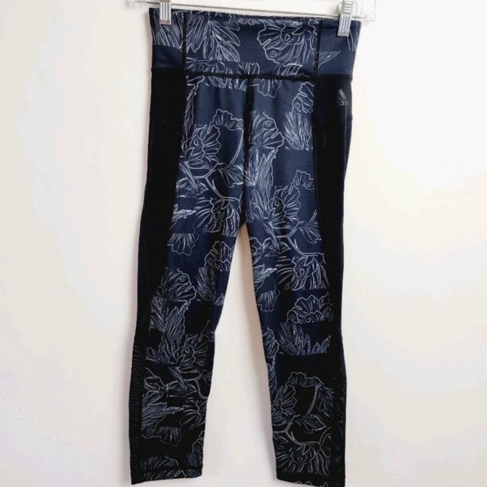 Adidas High-Waisted Floral Cropped Leggings